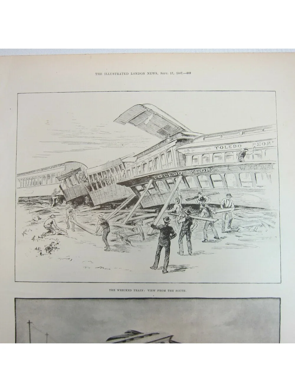 Antique 1888 Print Railway Accident at Chatsworth, Illinois in the United States